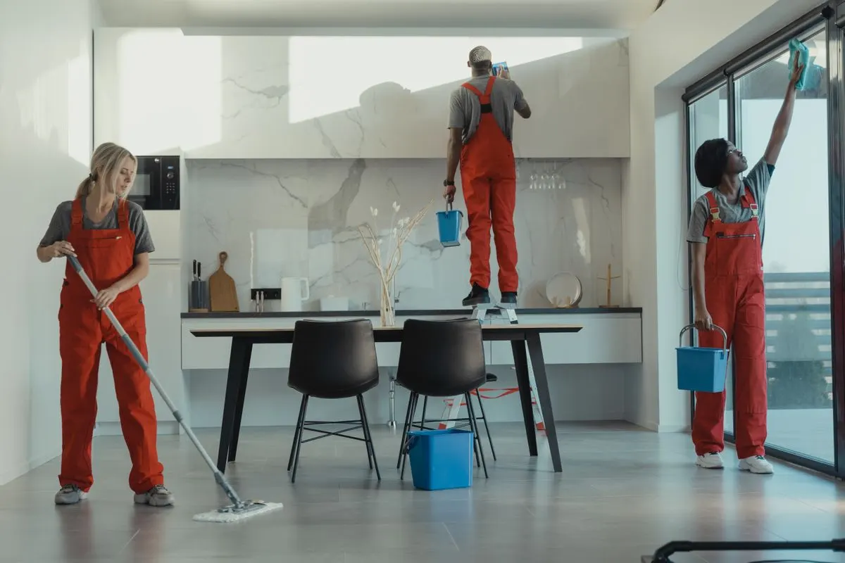 Cleaning a kitchen